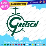 Fits Gretsch Drum Old Decals Stickers Vinyl Guitar White Bass Vintage Music - Image 27