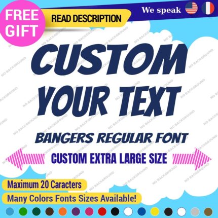 Extra Large Custom Text Name Bangers  Sign Fonts Lettering Decals Vinyl Stickers