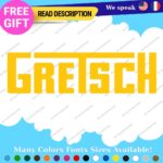 Fits Large Gretsch Name Guitar Old Decals Stickers Vinyl Drum White Bass Vintage - Image 3