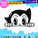 Black Astro Boy Robot Decals Stickers Vinyl Vintage Manga Anime Peeker Japan JDM