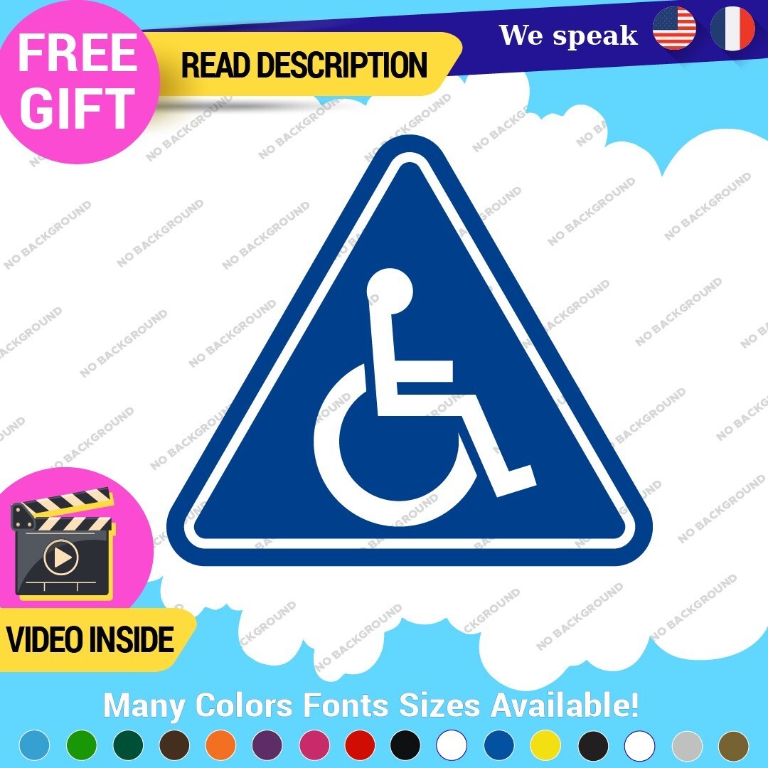 Handicap Wheelchair Triangle Decals Sticker Vinyl Parking Access Disability Ramp 297431806957 Handicap Wheelchair Triangle Decals Sticker Vinyl Parking Access Disability Ramp - Image 1
