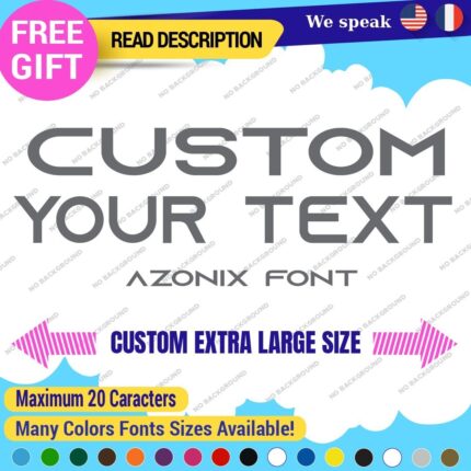 Extra Large Custom Text Name Azonix Sign Fonts Lettering Decals Vinyl Stickers