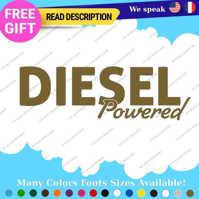 Diesel Powered Decals Stickers Vinyl Fuel Gas Truck Only Inside Turbo JDM Tank - Image 23