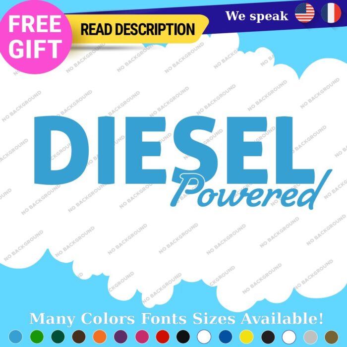 Diesel Powered Decals Stickers Vinyl Fuel Gas Truck Only Inside Turbo JDM Tank - Image 25