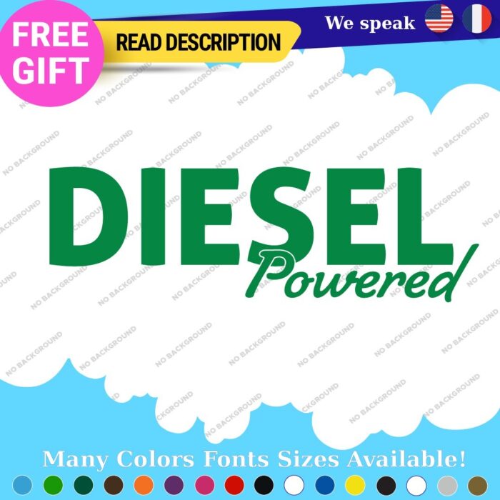 Diesel Powered Decals Stickers Vinyl Fuel Gas Truck Only Inside Turbo JDM Tank - Image 18