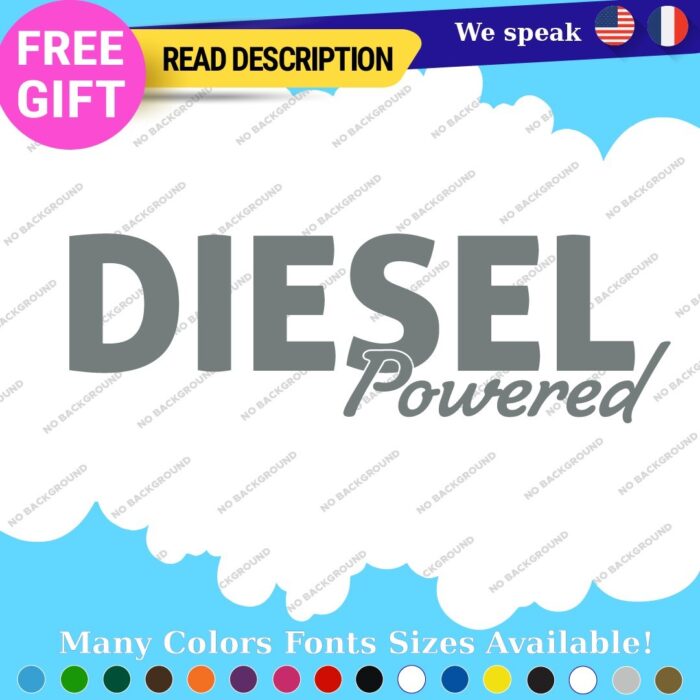 Diesel Powered Decals Stickers Vinyl Fuel Gas Truck Only Inside Turbo JDM Tank - Image 19