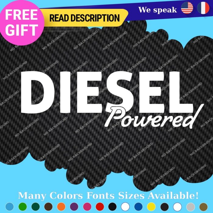 Diesel Powered Decals Stickers Vinyl Fuel Gas Truck Only Inside Turbo JDM Tank - Image 14