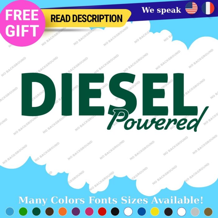 Diesel Powered Decals Stickers Vinyl Fuel Gas Truck Only Inside Turbo JDM Tank - Image 26