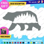 Bear Silhouette Decals Stickers Vinyl Forest Belly  Black Wild Animals - Image 11