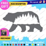 Bear Silhouette Decals Stickers Vinyl Forest Belly  Black Wild Animals - Image 12
