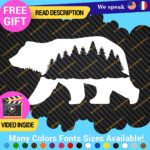 Bear Silhouette Decals Stickers Vinyl Forest Belly  Black Wild Animals
