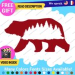Bear Silhouette Decals Stickers Vinyl Forest Belly  Black Wild Animals - Image 4