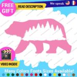 Bear Silhouette Decals Stickers Vinyl Forest Belly  Black Wild Animals - Image 8