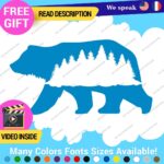 Bear Silhouette Decals Stickers Vinyl Forest Belly  Black Wild Animals - Image 9