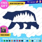 Bear Silhouette Decals Stickers Vinyl Forest Belly  Black Wild Animals - Image 17