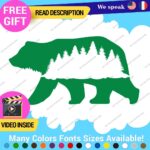 Bear Silhouette Decals Stickers Vinyl Forest Belly  Black Wild Animals - Image 21