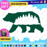 Bear Silhouette Decals Stickers Vinyl Forest Belly  Black Wild Animals - Image 26