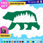 Bear Silhouette Decals Stickers Vinyl Forest Belly  Black Wild Animals - Image 20