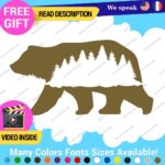 Bear Silhouette Decals Stickers Vinyl Forest Belly  Black Wild Animals - Image 24