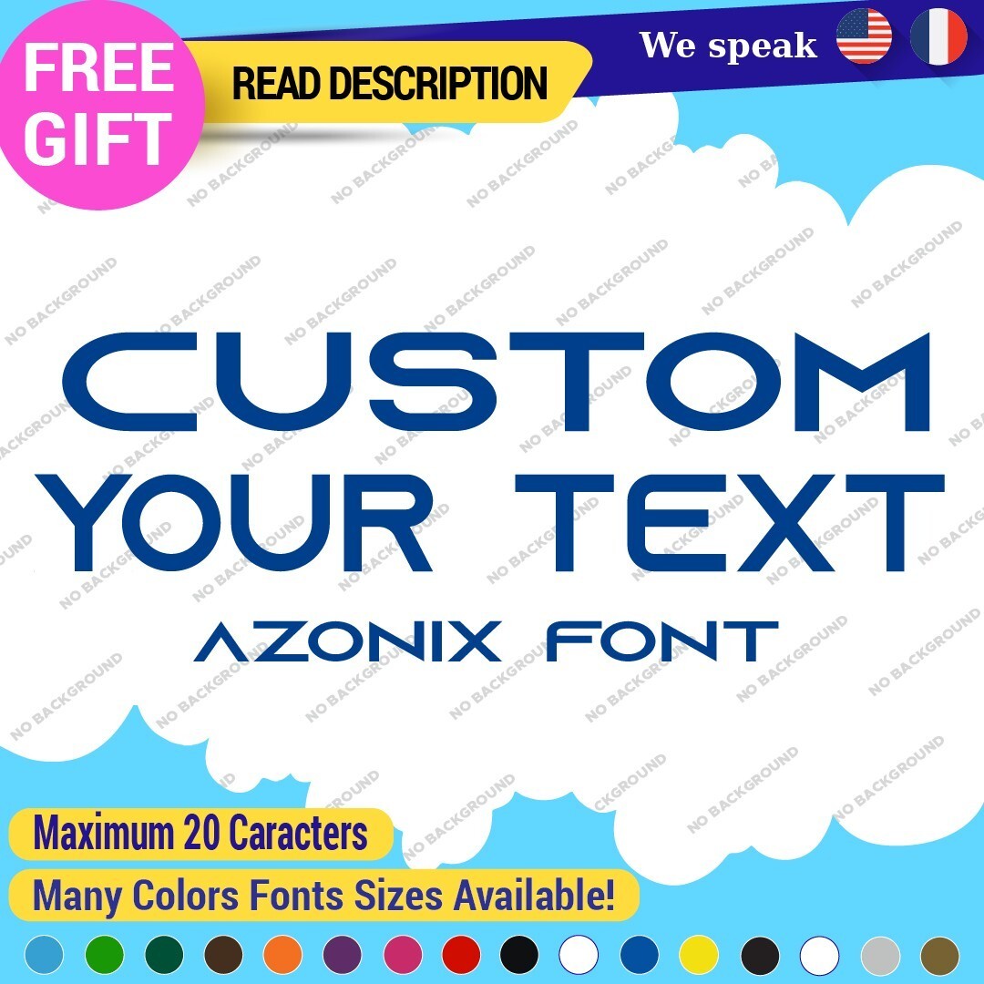 Custom Text Name Azonix Fonts Lettering Die Cut Decal Vinyl Sticker 651 297309347408 Custom Text Name Azonix Fonts Lettering Die Cut Decal Vinyl Sticker 651 - Image 1