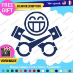 Cylinder Smiley Decals Stickers Vinyl Euro JDM  Low Ride Drift Car Mechanic V8 - Image 11