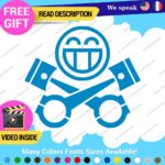 Cylinder Smiley Decals Stickers Vinyl Euro JDM  Low Ride Drift Car Mechanic V8 - Image 13