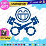 Cylinder Smiley Decals Stickers Vinyl Euro JDM  Low Ride Drift Car Mechanic V8 - Image 14