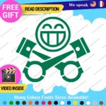 Cylinder Smiley Decals Stickers Vinyl Euro JDM  Low Ride Drift Car Mechanic V8 - Image 15