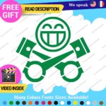 Cylinder Smiley Decals Stickers Vinyl Euro JDM  Low Ride Drift Car Mechanic V8 - Image 17