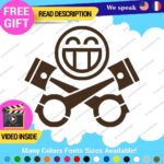 Cylinder Smiley Decals Stickers Vinyl Euro JDM  Low Ride Drift Car Mechanic V8 - Image 19