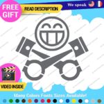 Cylinder Smiley Decals Stickers Vinyl Euro JDM  Low Ride Drift Car Mechanic V8 - Image 21