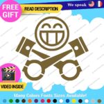 Cylinder Smiley Decals Stickers Vinyl Euro JDM  Low Ride Drift Car Mechanic V8 - Image 22