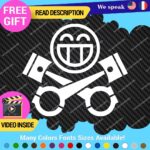 Cylinder Smiley Decals Stickers Vinyl Euro JDM  Low Ride Drift Car Mechanic V8 - Image 25