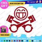 Cylinder Smiley Decals Stickers Vinyl Euro JDM  Low Ride Drift Car Mechanic V8 - Image 5