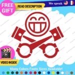 Cylinder Smiley Decals Stickers Vinyl Euro JDM  Low Ride Drift Car Mechanic V8 - Image 6