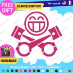 Cylinder Smiley Decals Stickers Vinyl Euro JDM  Low Ride Drift Car Mechanic V8 - Image 8