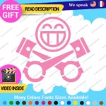 Cylinder Smiley Decals Stickers Vinyl Euro JDM  Low Ride Drift Car Mechanic V8 - Image 9