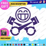 Cylinder Smiley Decals Stickers Vinyl Euro JDM  Low Ride Drift Car Mechanic V8 - Image 10