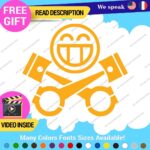 Cylinder Smiley Decals Stickers Vinyl Euro JDM  Low Ride Drift Car Mechanic V8 - Image 26
