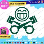 Cylinder Smiley Decals Stickers Vinyl Euro JDM  Low Ride Drift Car Mechanic V8 - Image 27