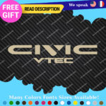 Fits Civic Decal Sticker Vinyl Honda JDM Drift Tuning Type K20 Dohc i-Vtec Turbo - Image 29