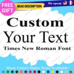 Custom New Times Roman Font Name Text Lettering Die Cut Decal Name Vinyl Sticker