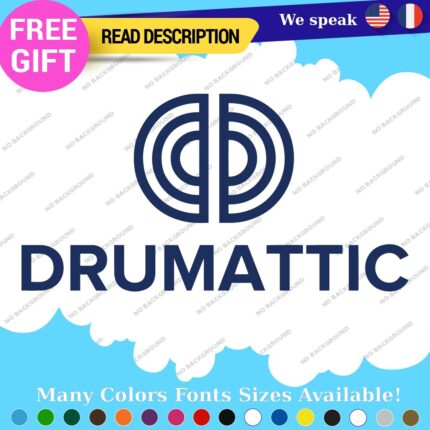 Fits Drumattic Stickers Decals Vinyl Drum White Vintage Music Repro Twins Single