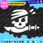 Jolly Roger Skull Sticker Decal Lego Pirate Boat Flag Crossbone Sword Sail Beach