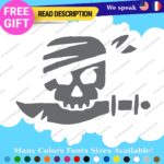 Jolly Roger Skull Sticker Decal Lego Pirate Boat Flag Crossbone Sword Sail Beach - Image 11