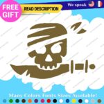 Jolly Roger Skull Sticker Decal Lego Pirate Boat Flag Crossbone Sword Sail Beach - Image 12