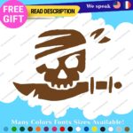 Jolly Roger Skull Sticker Decal Lego Pirate Boat Flag Crossbone Sword Sail Beach - Image 13