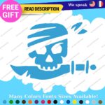 Jolly Roger Skull Sticker Decal Lego Pirate Boat Flag Crossbone Sword Sail Beach - Image 14