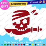 Jolly Roger Skull Sticker Decal Lego Pirate Boat Flag Crossbone Sword Sail Beach - Image 17