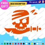 Jolly Roger Skull Sticker Decal Lego Pirate Boat Flag Crossbone Sword Sail Beach - Image 19